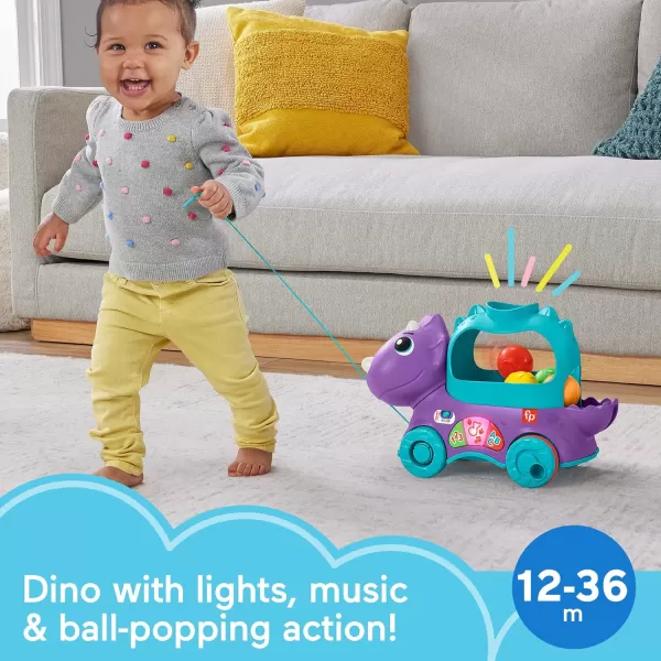 FisherPrice Toddler Learning Toy Poppin Triceratops Dinosaur PullAlong Ball Popper With Smart Stages For Ages 1 YearsFisherPrice Toddler Learning Toy Poppin Triceratops Dinosaur PullAlong Ball Popper With Smart Stages For Ages 1 Years