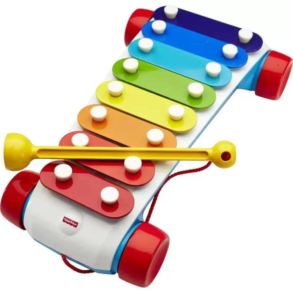 FisherPrice Toddler Pull Toy Classic Xylophone Pretend Musical Instrument with Mallet and Rolling Wheels for Ages 18 MonthsFisherPrice Toddler Pull Toy Classic Xylophone Pretend Musical Instrument with Mallet and Rolling Wheels for Ages 18 Months