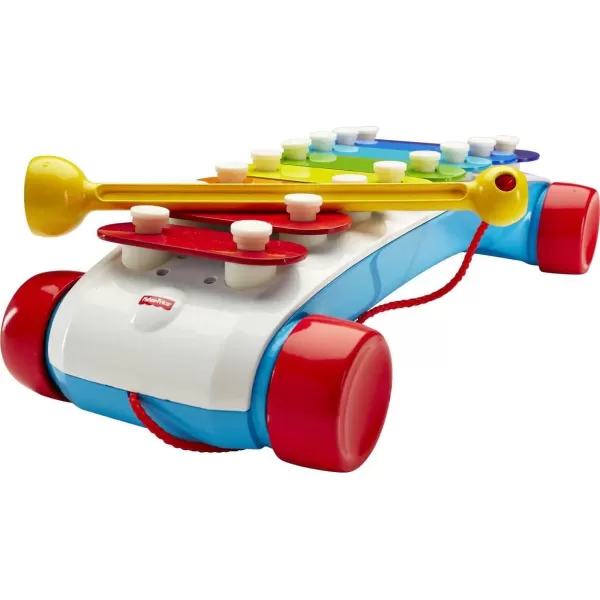 FisherPrice Toddler Pull Toy Classic Xylophone Pretend Musical Instrument with Mallet and Rolling Wheels for Ages 18 MonthsFisherPrice Toddler Pull Toy Classic Xylophone Pretend Musical Instrument with Mallet and Rolling Wheels for Ages 18 Months