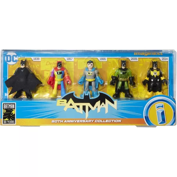 Imaginext DC Super Friends Batman Toys 80Th Anniversary Collection Set with 5 Batman Figures for Adults and FansImaginext DC Super Friends Batman Toys 80Th Anniversary Collection Set with 5 Batman Figures for Adults and Fans