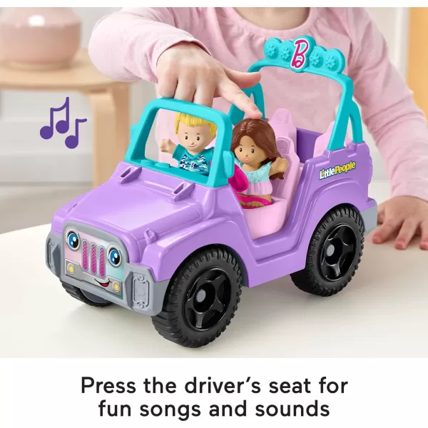 Little People Barbie Toy Car Beach Cruiser with Music Sounds and 2 Figures for Pretend Play Ages 18 MonthsLittle People Barbie Toy Car Beach Cruiser with Music Sounds and 2 Figures for Pretend Play Ages 18 Months