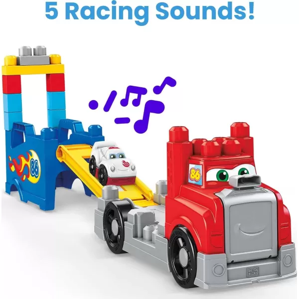 MEGA BLOKS Fisher Price Toddler Blocks Race Car Building Toy Build amp Race Rig With 16 Pieces 5 Sounds and Race Track Red Gift Ideas For KidsMEGA BLOKS Fisher Price Toddler Blocks Race Car Building Toy Build amp Race Rig With 16 Pieces 5 Sounds and Race Track Red Gift Ideas For Kids