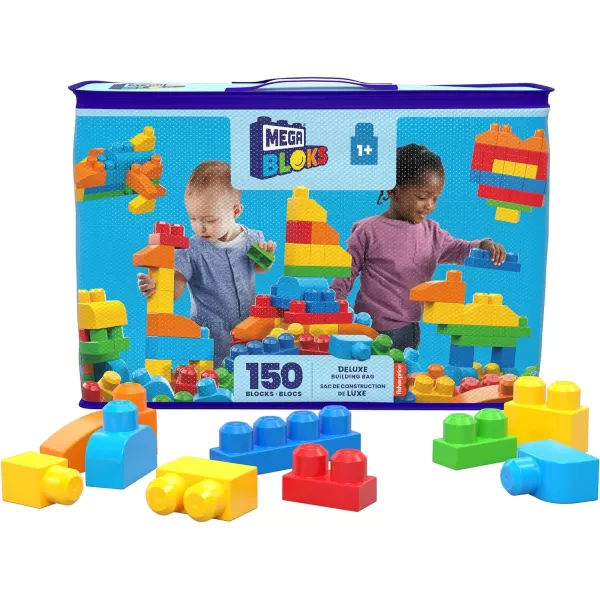 MEGA BLOKS FisherPrice Toddler Block Toys Deluxe Building Bag with 150 Pieces and Storage Bag Gift Ideas for Kids Age 1 Years Amazon ExclusiveBuilding Bag  ABC Musical Train