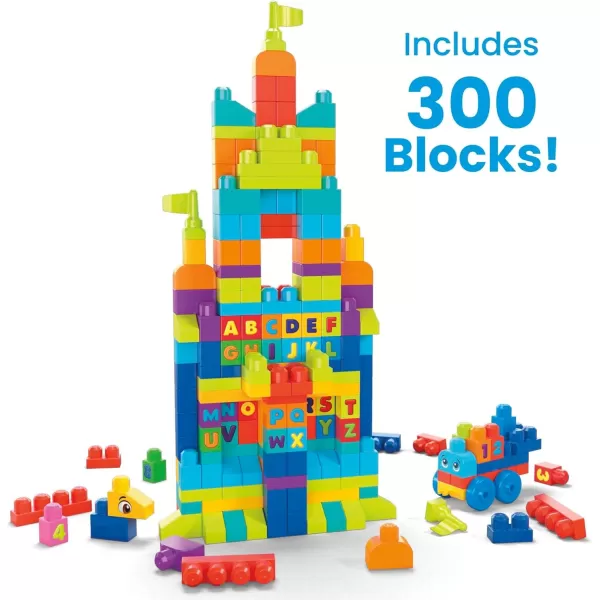 MEGA BLOKS FisherPrice Toddler Block Toys Even Bigger Building Bag with 300 Pieces and Storage Gift Ideas for Kids Age 1 YearsBag  Table  Train