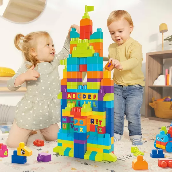 MEGA BLOKS FisherPrice Toddler Block Toys Even Bigger Building Bag with 300 Pieces and Storage Gift Ideas for Kids Age 1 YearsBuilding Bag