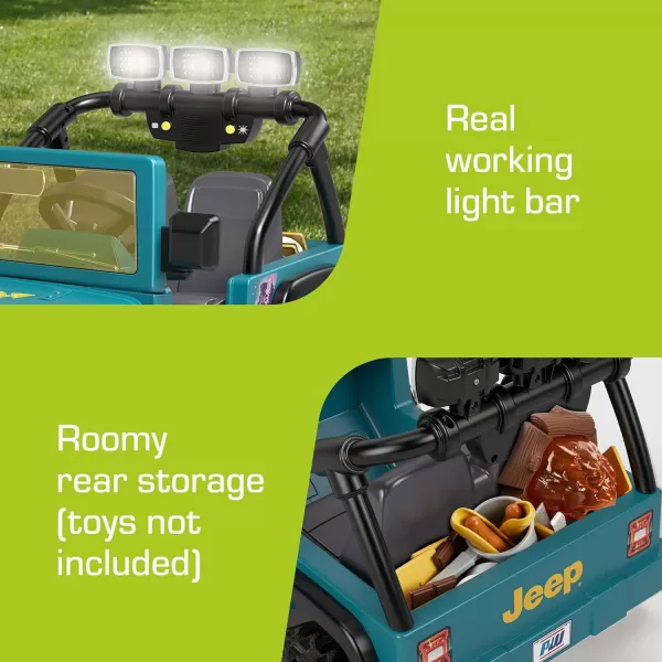 Power Wheels Camping Jeep Wrangler RideOn Toy with Pretend Food Camping Gear amp Lights Preschool Toy Seats 2 Ages 3 YearsCamping