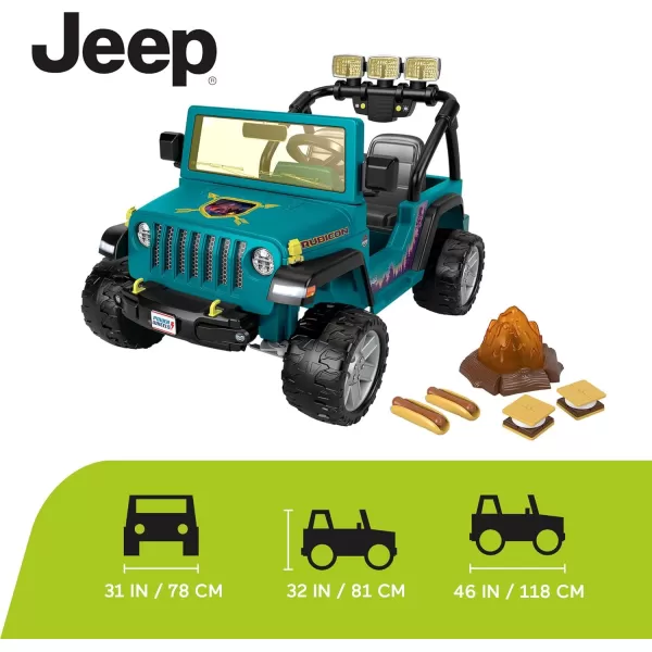 Power Wheels Camping Jeep Wrangler RideOn Toy with Pretend Food Camping Gear amp Lights Preschool Toy Seats 2 Ages 3 YearsCamping