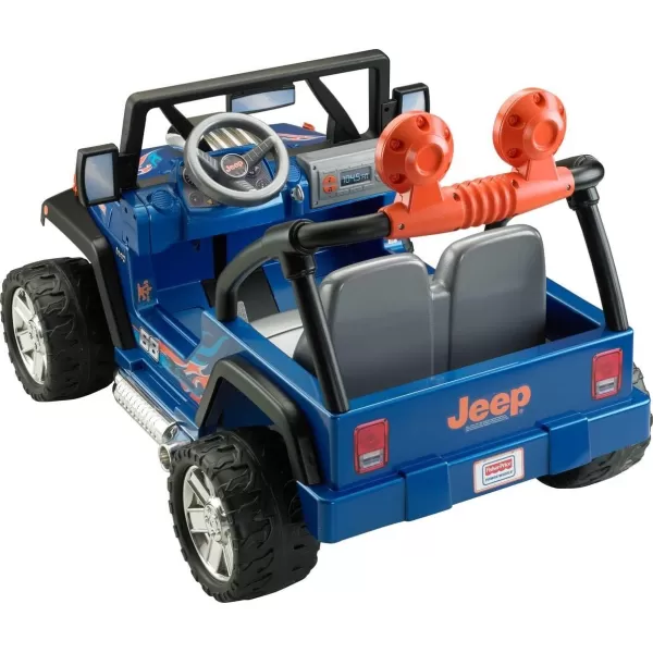 Power Wheels Hot Wheels Jeep Wrangler RideOn Battery Powered Vehicle with Music Sounds and Storage Seats 2Hot Wheels Jeep  Battery