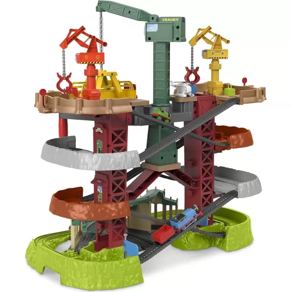 Thomas amp Friends MultiLevel Track Set Trains amp Cranes Super Tower With Thomas amp Percy Engines Plus Harold For Preschool Kids Ages 3 YearsAction Station