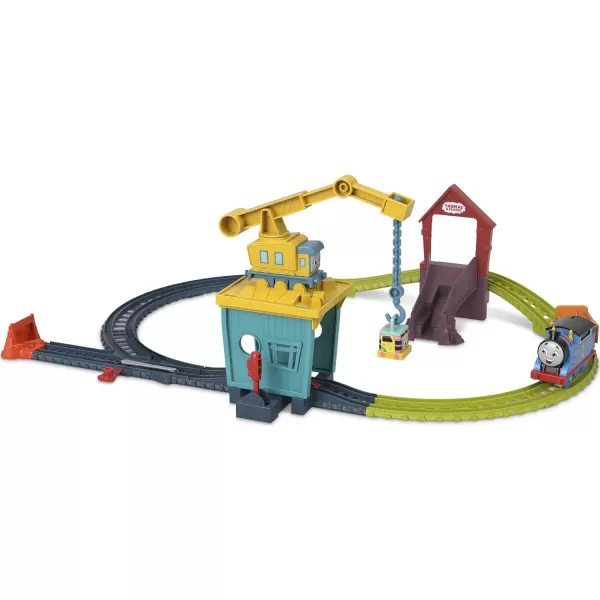 Thomas amp Friends MultiLevel Track Set Trains amp Cranes Super Tower With Thomas amp Percy Engines Plus Harold For Preschool Kids Ages 3 YearsAction Station  Engine 4 Pack  Carly amp Sandy