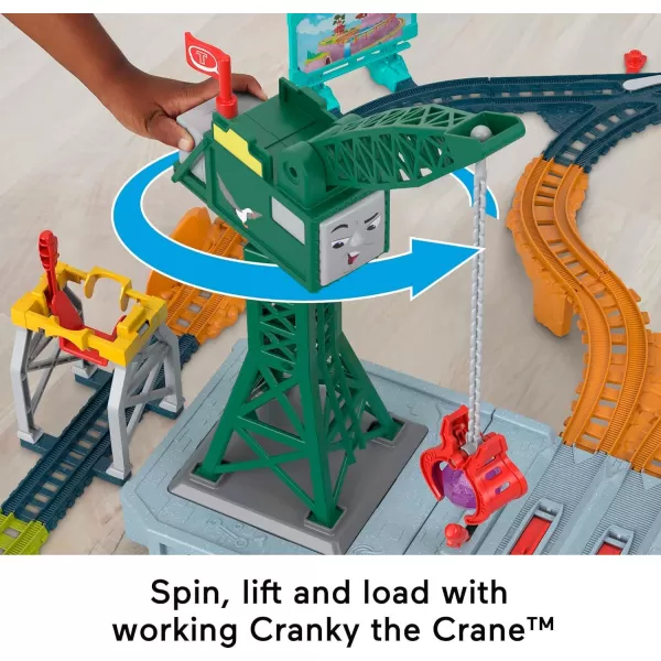 Thomas amp Friends Toy Train Set Loop amp Launch Maintenance Yard With Thomas Motorized Engine amp Carly The Crane For Kids Ages 3 YearsTalking Thomas amp Cranky  Simplified Packaging