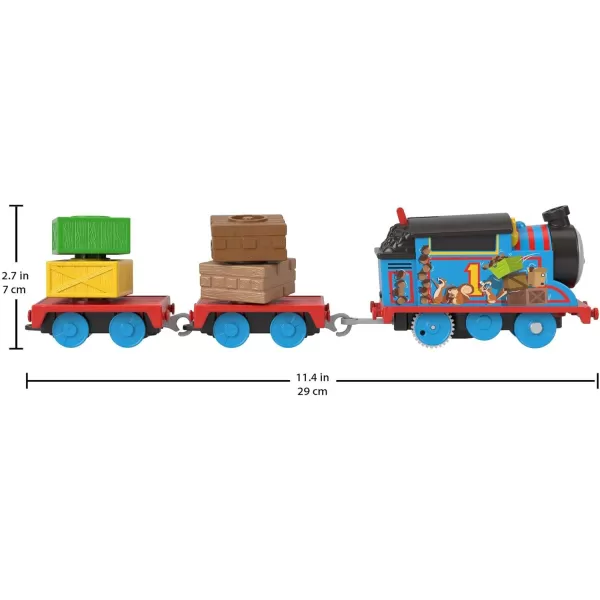 Thomas amp Friends Toy Train Wobble Cargo Thomas Motorized Engine with 2 Cargo Cars for Preschool Railway PlayThomas  Wobble Cargo