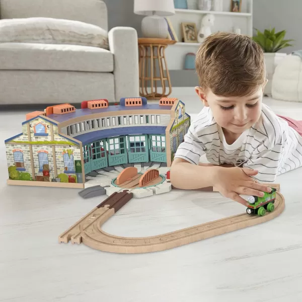 Thomas amp Friends Wooden Railway Toy Train Track Tidmouth Sheds Starter Set With Percy Wood Engine For Ages 3 YearsThomas amp Friends Wooden Railway Toy Train Track Tidmouth Sheds Starter Set With Percy Wood Engine For Ages 3 Years