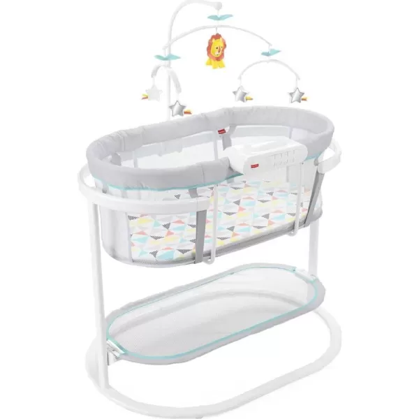 FisherPrice Baby Bedside Sleeper Soothing Motions Bassinet With Lights Music Vibrations amp Overhead Mobile WindmillWindmill