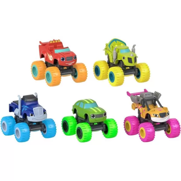 FisherPrice Blaze and the Monster Machines Racers 4 Pack set of diecast metal pushalong vehicles for preschool kids ages 3 years and older Amazon Exclusive5 pack