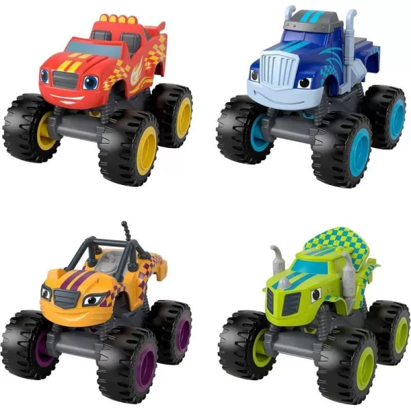 FisherPrice Blaze and the Monster Machines Racers 4 Pack set of diecast metal pushalong vehicles for preschool kids ages 3 years and older Amazon Exclusive4 pack