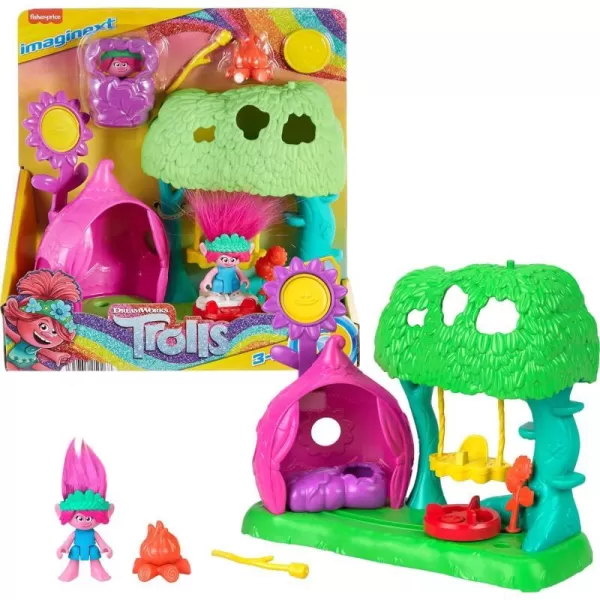 FisherPrice Imaginext DreamWorks Trolls Preschool Toys Flower Fun Campsite Playset with Poppy Figure for Pretend Play Ages 3 YearsFisherPrice Imaginext DreamWorks Trolls Preschool Toys Flower Fun Campsite Playset with Poppy Figure for Pretend Play Ages 3 Years