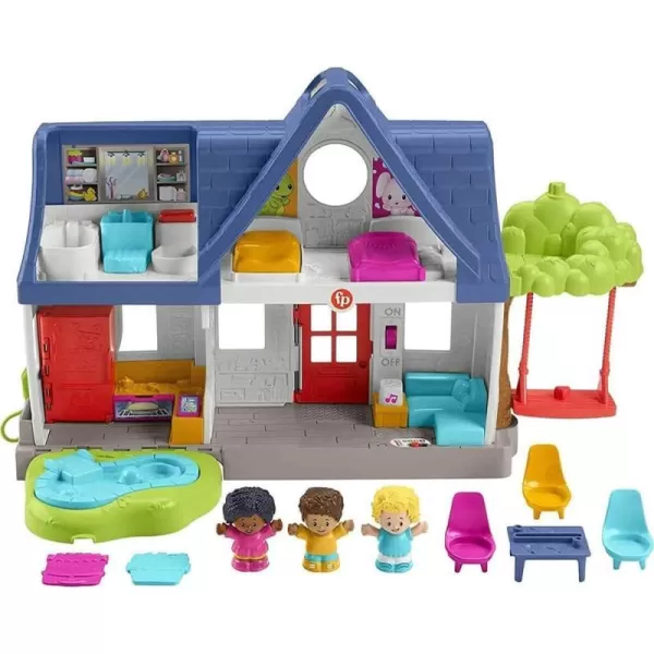 FisherPrice Little People Friends Together Play House Electronic Playset with Smart Stages Learning Content for Toddlers and Preschool Kids  BluePlayset Standard