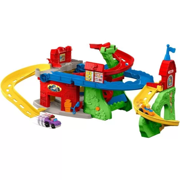 FisherPrice Little People Toddler Race Track Playset Sit n Stand Skyway 34 Inches Tall 2 Toy Cars for Ages 18 Months Amazon ExclusiveStandard Standard Packaging