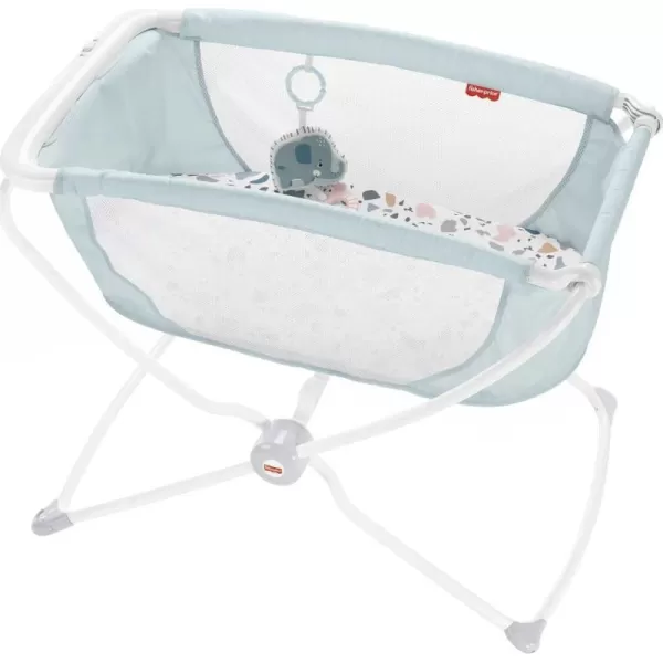 FisherPrice Rock With Me Bassinet  Pacific Pebble travel baby crib with rocking motion and mesh sidesPacific Pebble