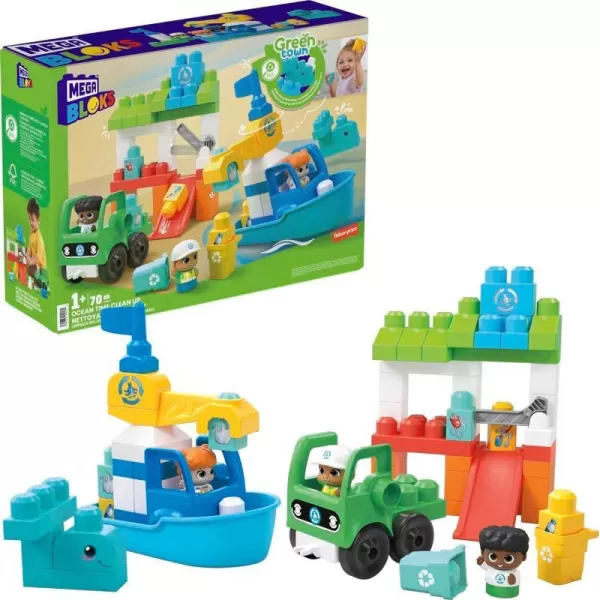 MEGA BLOKS Fisher Price Preschool Building Toys Green Town Ocean Time Clean Up with 70 Toddler Blocks 3 Figures Kids Age 1 Years ISCCcertified plasticsMEGA BLOKS Fisher Price Preschool Building Toys Green Town Ocean Time Clean Up with 70 Toddler Blocks 3 Figures Kids Age 1 Years ISCCcertified plastics