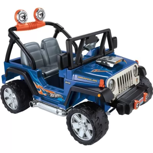 Power Wheels Hot Wheels Jeep Wrangler RideOn Battery Powered Vehicle with Music Sounds and Storage Seats 2Hot Wheels Jeep