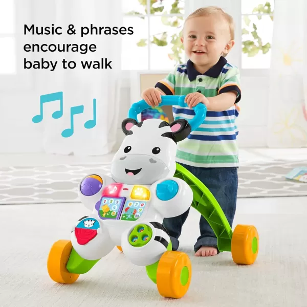 FisherPrice Baby Learning Toy Learn With Me Zebra Walker With Music Lights And Fine Motor Activities For Ages 6 MonthsFrustrationFree Packaging