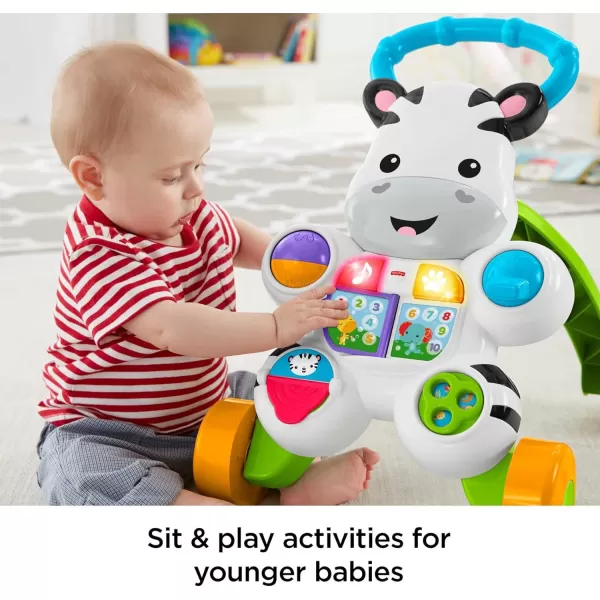 FisherPrice Baby Learning Toy Learn With Me Zebra Walker With Music Lights And Fine Motor Activities For Ages 6 MonthsFrustrationFree Packaging