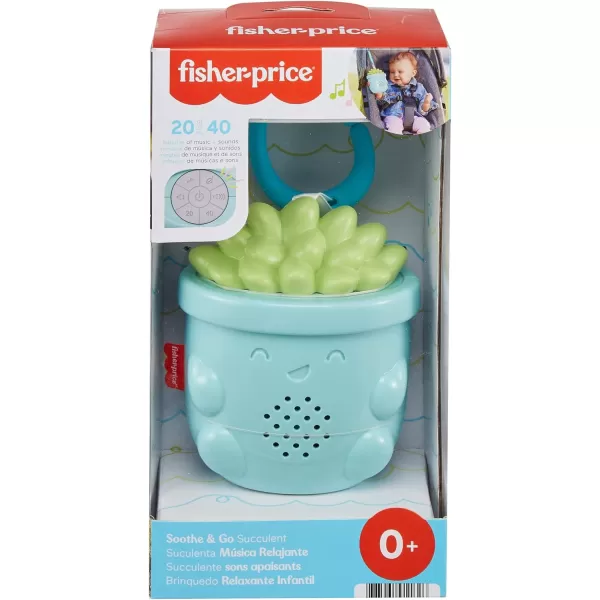 FisherPrice Baby Portable Baby Sound Machine Soothe amp Go Succulent with Customizable Music amp Timers for NewbornsSucculent Soother