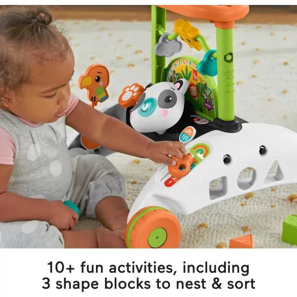 FisherPrice Baby amp Toddler Toy 2Sided Steady Speed Panda Walker With Smart Stages Learning amp Blocks For Ages 6 MonthsPanda Walker