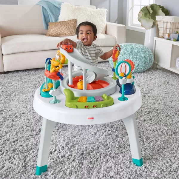 FisherPrice Baby to Toddler Learning Toy 2in1 Like a Boss Activity Center and Play Table with Lights Music and SoundsSafari