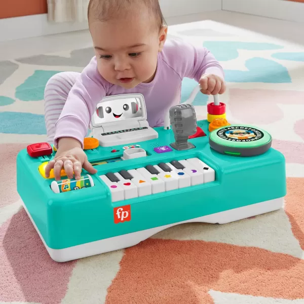 FisherPrice Laugh amp Learn Baby amp Toddler Toy Mix amp Learn Dj Table Musical Activity Center With Lights amp Sounds For Ages 6 MonthsSimplified Packaging