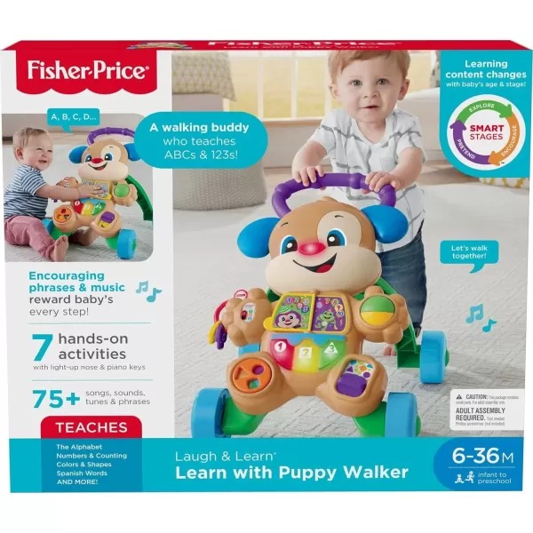 FisherPrice Laugh amp Learn Baby amp Toddler Toy Smart Stages Learn With Sis Walker Educational Music Lights And ActivitiesPuppy Walker