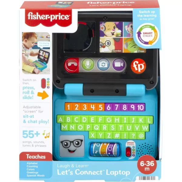 FisherPrice Laugh amp Learn Baby to Toddler Toy Lets Connect Laptop Pretend Computer with Smart Stages for Ages 6 MonthsFisherPrice Laugh amp Learn Baby to Toddler Toy Lets Connect Laptop Pretend Computer with Smart Stages for Ages 6 Months