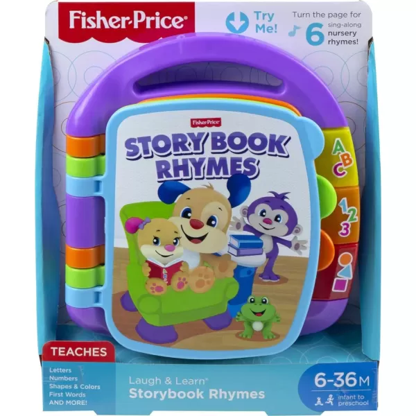 FisherPrice Laugh amp Learn Musical Baby Toy Storybook Rhymes Electronic Learning Book With Lights amp Songs For Ages 6 MonthsFisherPrice Laugh amp Learn Musical Baby Toy Storybook Rhymes Electronic Learning Book With Lights amp Songs For Ages 6 Months