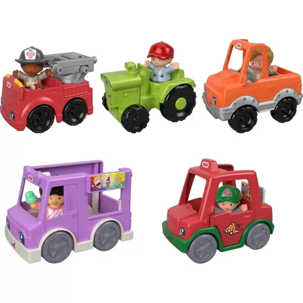 FisherPrice Little People Toddler Playset Around the Neighborhood Vehicle Pack 5 Toy Cars amp Trucks and 5 Figures for Ages 1 Years Amazon Exclusive5Pack