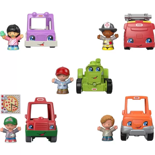 FisherPrice Little People Toddler Playset Around the Neighborhood Vehicle Pack 5 Toy Cars amp Trucks and 5 Figures for Ages 1 Years Amazon Exclusive5Pack