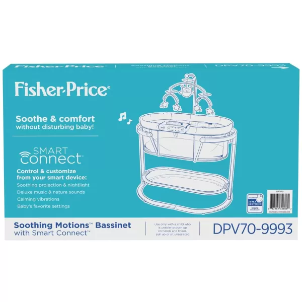 FisherPrice Soothing Motions Bassinet with Smart Connect  Swaying Newborn and Infant Bassinet with Soothing Features Controlled by Smart DeviceFisherPrice Soothing Motions Bassinet with Smart Connect  Swaying Newborn and Infant Bassinet with Soothing Features Controlled by Smart Device