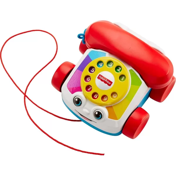 FisherPrice Toddler Pull Toy Chatter Telephone Pretend Phone With Rotary Dial And Wheels For Walking Play Ages 1 YearsFisherPrice Toddler Pull Toy Chatter Telephone Pretend Phone With Rotary Dial And Wheels For Walking Play Ages 1 Years