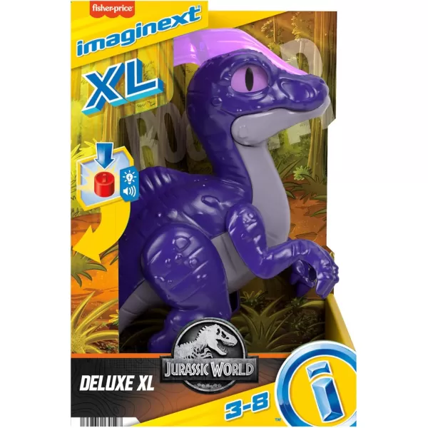 Imaginext Jurassic World Dinosaur Toy Deluxe Parasaurolophus XL Dino 10Inch Figure with Lights amp Sounds for Ages 3 YearsImaginext Jurassic World Dinosaur Toy Deluxe Parasaurolophus XL Dino 10Inch Figure with Lights amp Sounds for Ages 3 Years