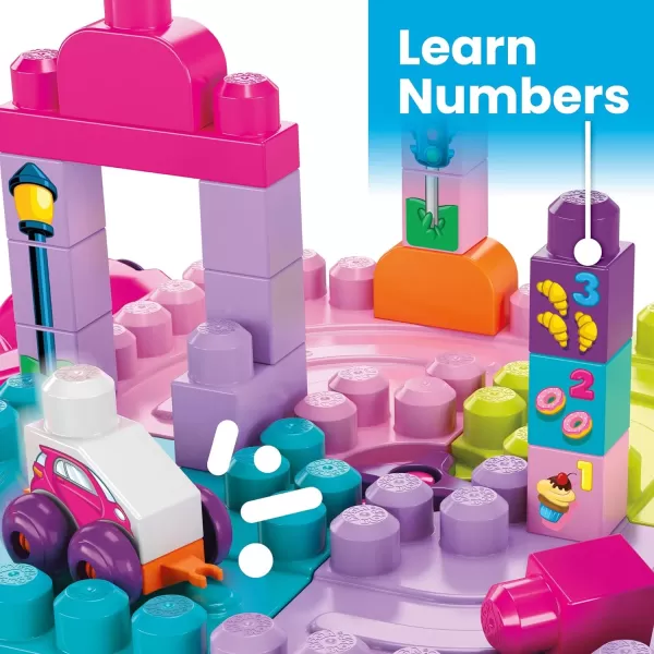 MEGA BLOKS FisherPrice Toddler Block Toys Big Building Bag with 80 Pieces and Storage Bag Pink Gift Ideas for Kids Age 1 YearsPink Building Bag  Build n Learn Table