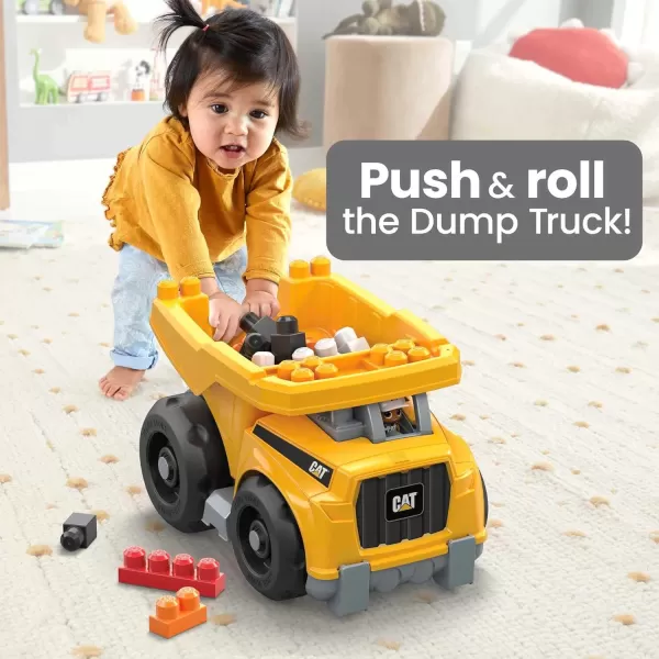 MEGA Bloks Cat FisherPrice Toddler Blocks Building Toy Large Dump Truck with 25 Pieces 1 Figure Yellow Gift Ideas for KidsMEGA Bloks Cat FisherPrice Toddler Blocks Building Toy Large Dump Truck with 25 Pieces 1 Figure Yellow Gift Ideas for Kids