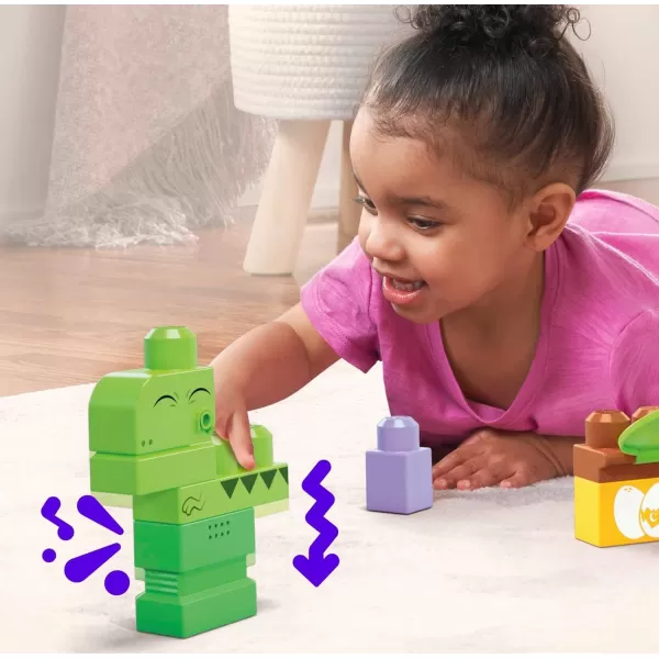 Mega BLOKS Fisher Price Sensory Building Toy Squeak N Chomp Dinos with 24 Pieces TRex Toddler Blocks Gift Ideas for Kids Age 1 YearsMega BLOKS Fisher Price Sensory Building Toy Squeak N Chomp Dinos with 24 Pieces TRex Toddler Blocks Gift Ideas for Kids Age 1 Years