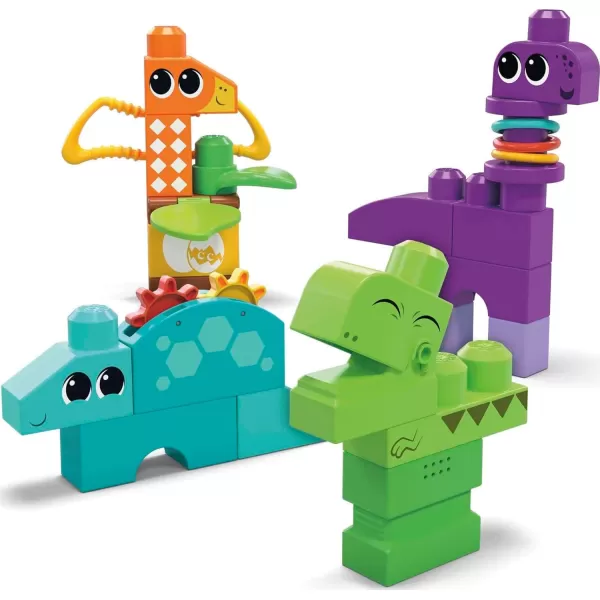 Mega BLOKS Fisher Price Sensory Building Toy Squeak N Chomp Dinos with 24 Pieces TRex Toddler Blocks Gift Ideas for Kids Age 1 YearsMega BLOKS Fisher Price Sensory Building Toy Squeak N Chomp Dinos with 24 Pieces TRex Toddler Blocks Gift Ideas for Kids Age 1 Years