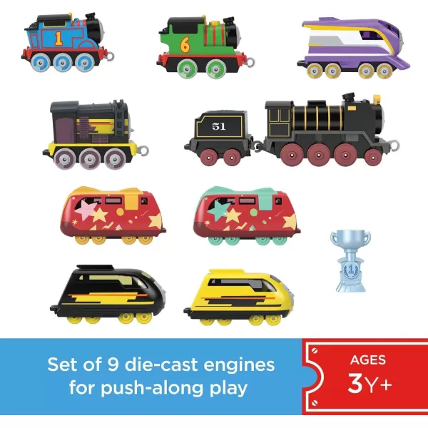 Thomas amp Friends Toy Trains Sodor Cup Racers Set Of 9 Diecast PushAlong Engines For Preschool Kids Ages 3 YearsThomas amp Friends Toy Trains Sodor Cup Racers Set Of 9 Diecast PushAlong Engines For Preschool Kids Ages 3 Years