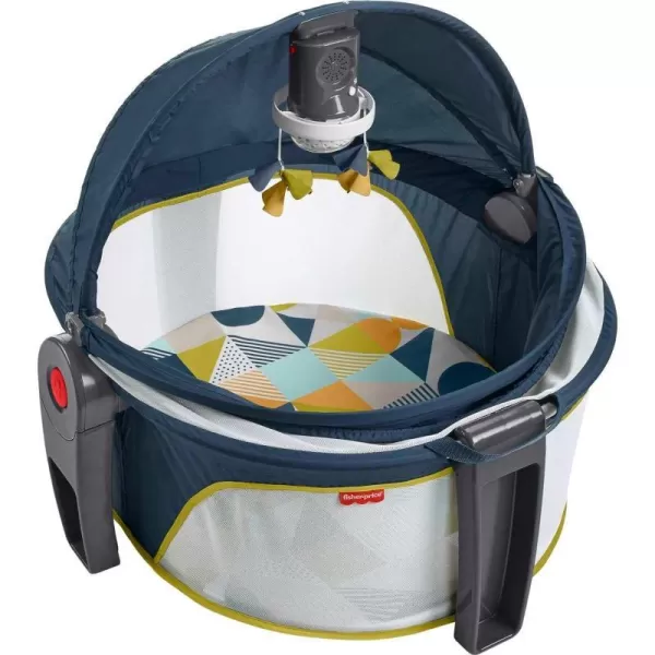 FisherPrice Baby Portable Baby Bassinet And Play Space Deluxe OnTheGo Projection Dome With Lights Music And CanopyPaper ShapesNavy