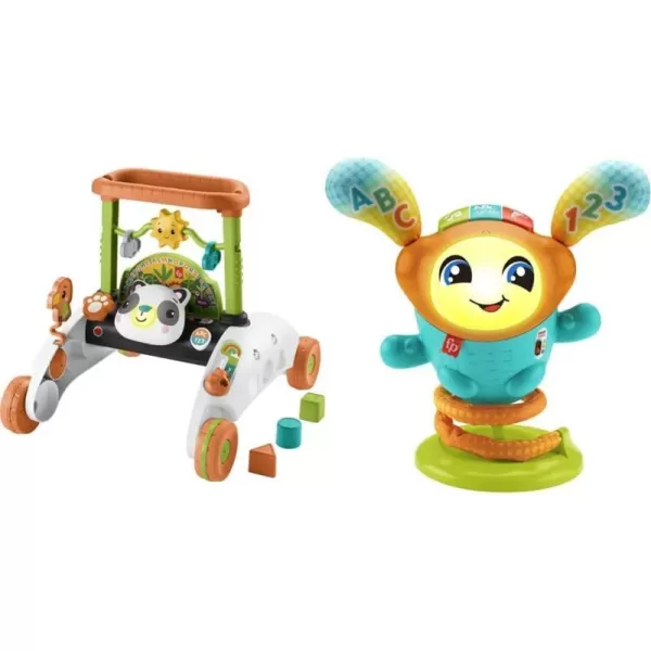 FisherPrice Baby amp Toddler Toy 2Sided Steady Speed Panda Walker With Smart Stages Learning amp Blocks For Ages 6 MonthsPanda Walker  DJ Bouncin Beats