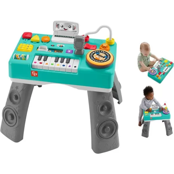 FisherPrice Laugh amp Learn Baby amp Toddler Toy Mix amp Learn Dj Table Musical Activity Center With Lights amp Sounds For Ages 6 MonthsSimplified Packaging