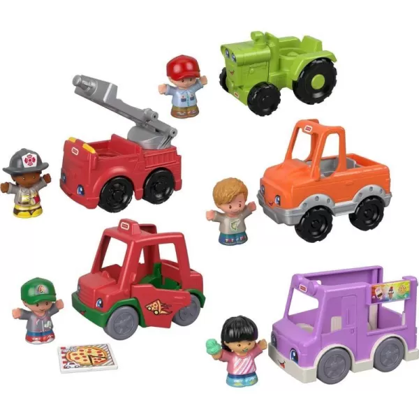 FisherPrice Little People Toddler Playset Around the Neighborhood Vehicle Pack 5 Toy Cars amp Trucks and 5 Figures for Ages 1 Years Amazon Exclusive5Pack