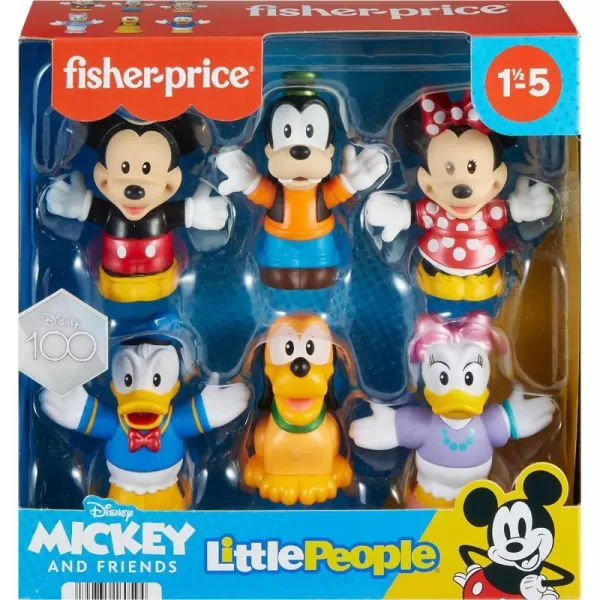 FisherPrice Little People Toddler Toys Disney 100 Mickey amp Friends Figure Pack with 6 Characters for Ages 18 MonthsFisherPrice Little People Toddler Toys Disney 100 Mickey amp Friends Figure Pack with 6 Characters for Ages 18 Months